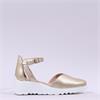 Wonders Selfie Wedge Ankle Strap Sandal - Gold Leather